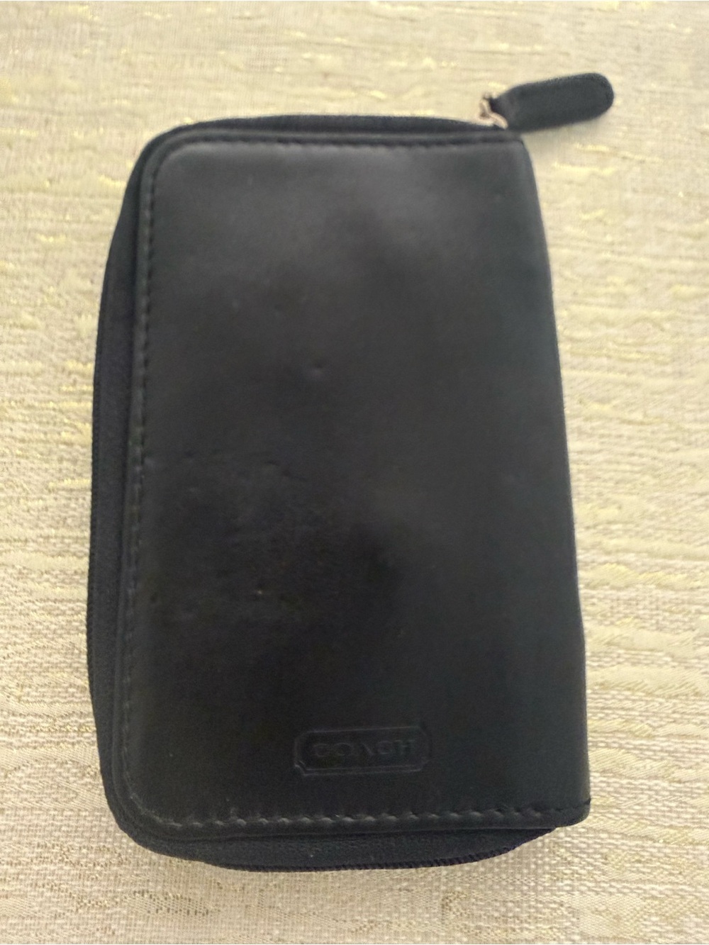 Vintage Coach Black Leather Manicure Zippered Case